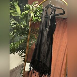 Elegant Black Lace Slip Dress